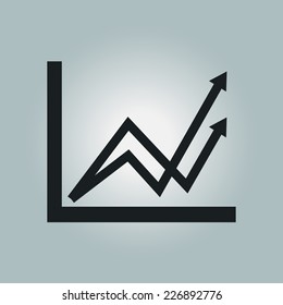 Business graph. Flat icon of graph