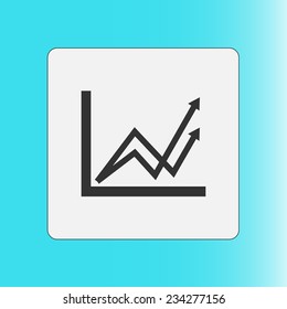 Business graph. Flat icon of graph