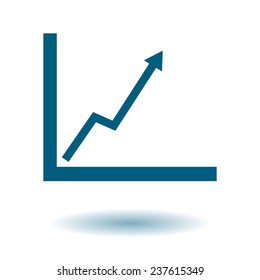 Business graph. Flat icon of graph