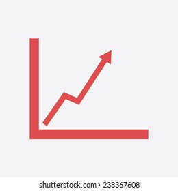 Business graph. Flat icon of graph