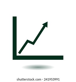 Business graph. Flat icon of graph