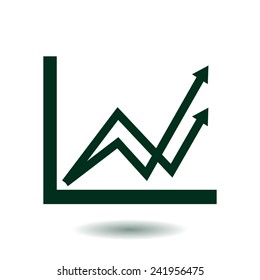 Business graph. Flat icon of graph