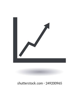 Business graph. Flat icon of graph