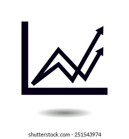 Business graph. Flat icon of graph