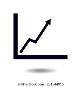 Business graph. Flat icon of graph