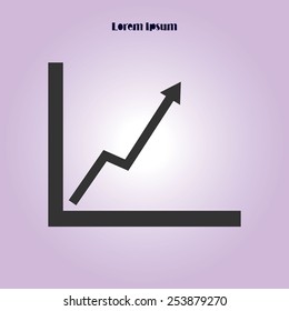 Business graph. Flat icon of graph