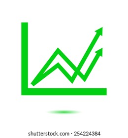 Business graph. Flat icon of graph