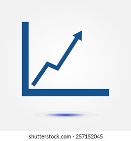 Business graph. Flat icon of graph