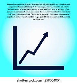 Business graph. Flat icon of graph