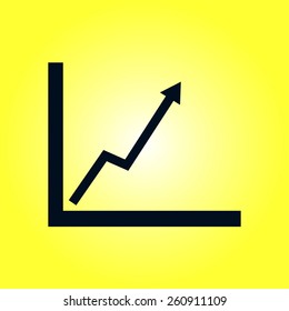 Business graph. Flat icon of graph