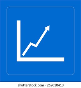 Business graph. Flat icon of graph