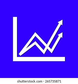 Business graph. Flat icon of graph