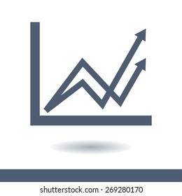 Business graph. Flat icon of graph