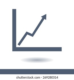 Business graph. Flat icon of graph