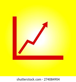 Business graph. Flat icon of graph