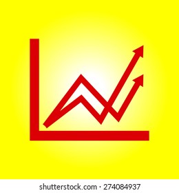 Business graph. Flat icon of graph