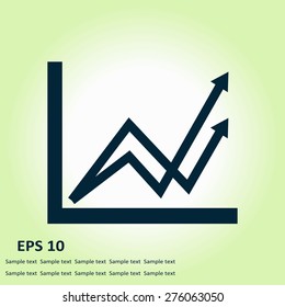 Business graph. Flat icon of graph