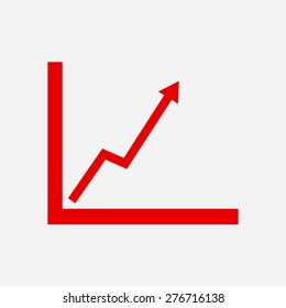 Business graph. Flat icon of graph