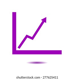 Business graph. Flat icon of graph