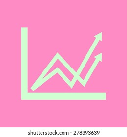 Business graph. Flat icon of graph