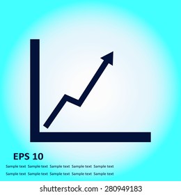 Business graph. Flat icon of graph