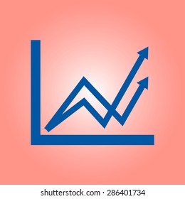 Business graph. Flat icon of graph