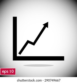 Business graph. Flat icon of graph