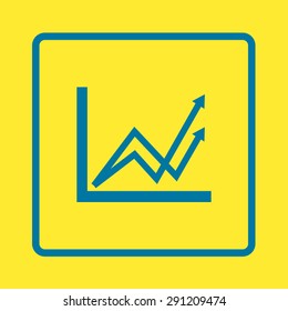 Business graph. Flat icon of graph