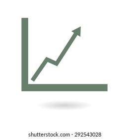 Business graph. Flat icon of graph