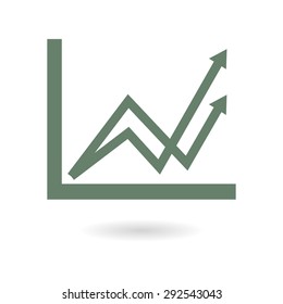 Business graph. Flat icon of graph