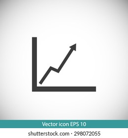 Business graph. Flat icon of graph