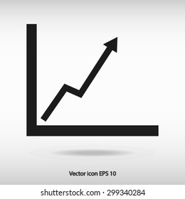 Business graph. Flat icon of graph