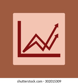 Business graph. Flat icon of graph
