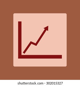 Business graph. Flat icon of graph