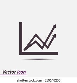 Business graph. Flat icon of graph