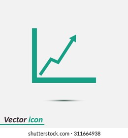 Business graph. Flat icon of graph