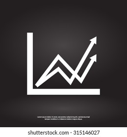 Business graph. Flat icon of graph