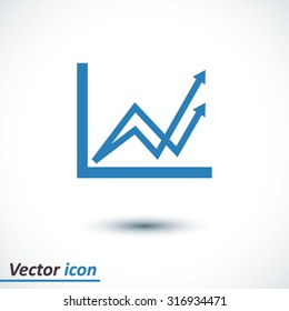Business graph. Flat icon of graph