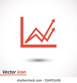 Business graph. Flat icon of graph