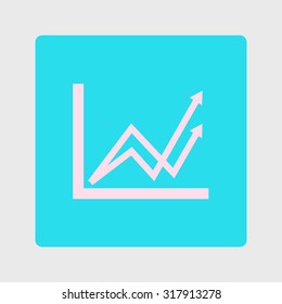 Business graph. Flat icon of graph