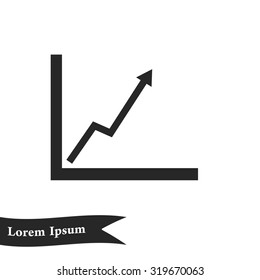 Business graph. Flat icon of graph