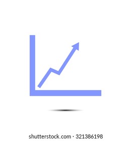 Business graph. Flat icon of graph