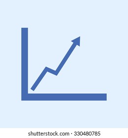 Business graph. Flat icon of graph