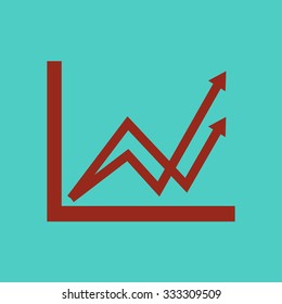 Business graph. Flat icon of graph