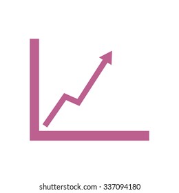 Business graph. Flat icon of graph