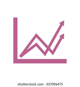 Business graph. Flat icon of graph