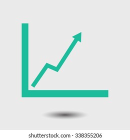 Business graph. Flat icon of graph