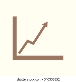 Business graph. Flat icon of graph