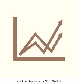 Business graph. Flat icon of graph