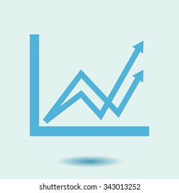 Business graph. Flat icon of graph